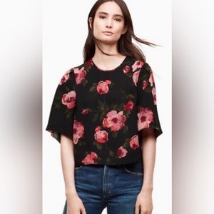 Aritzia Wilfred Cambrai floral bell sleeve blouse